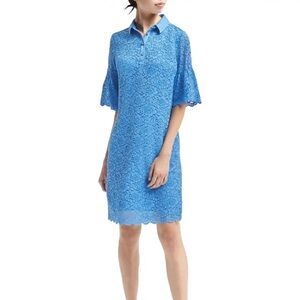 Banana Republic Blue Lace Dress with Flared Sleeves XXS/P